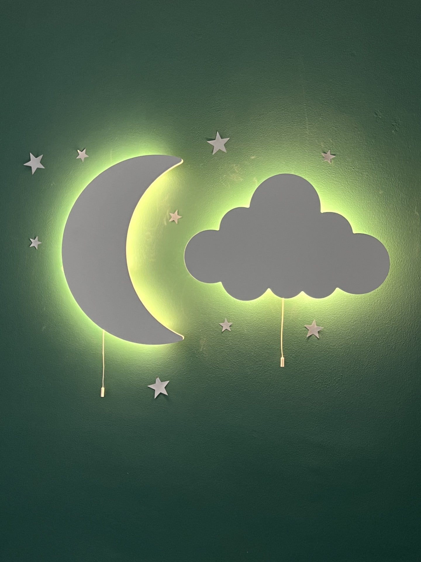 Crescent & Cloud Wall Light