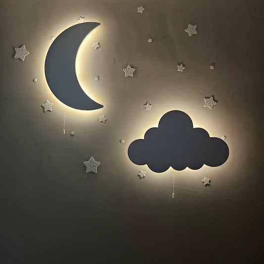 Crescent & Cloud Wall Light